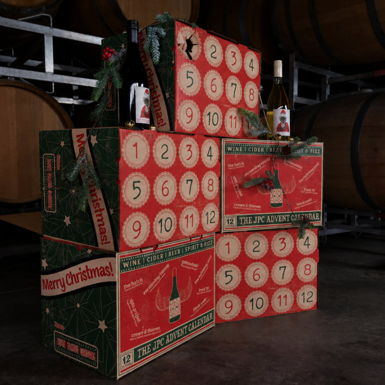 The Hatch 12 Days of Wine Advent Calendar with 12 full-size bottles for Christmas 2026