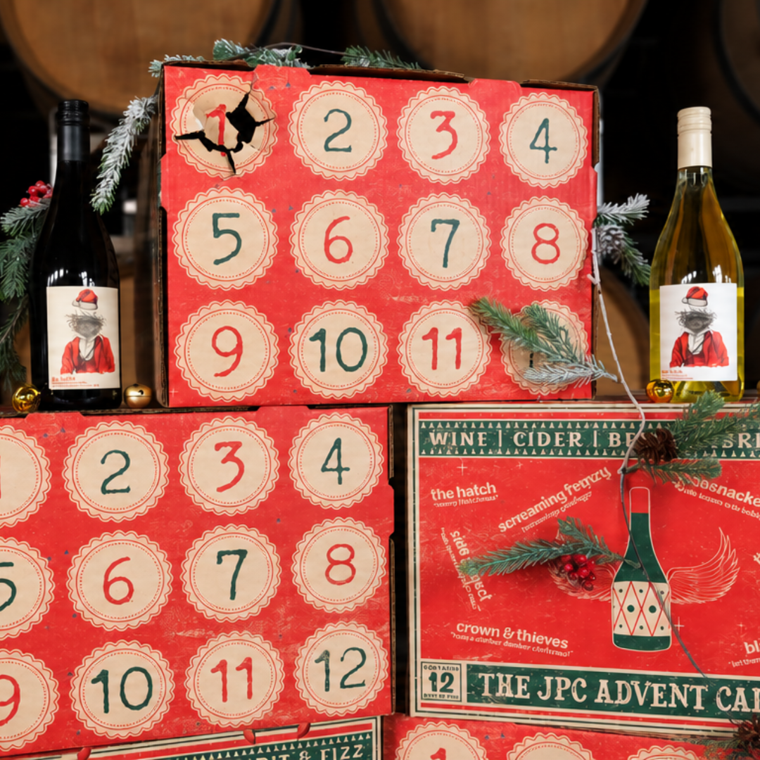 12-day wine advent calendar with numbered doors from The Hatch winery